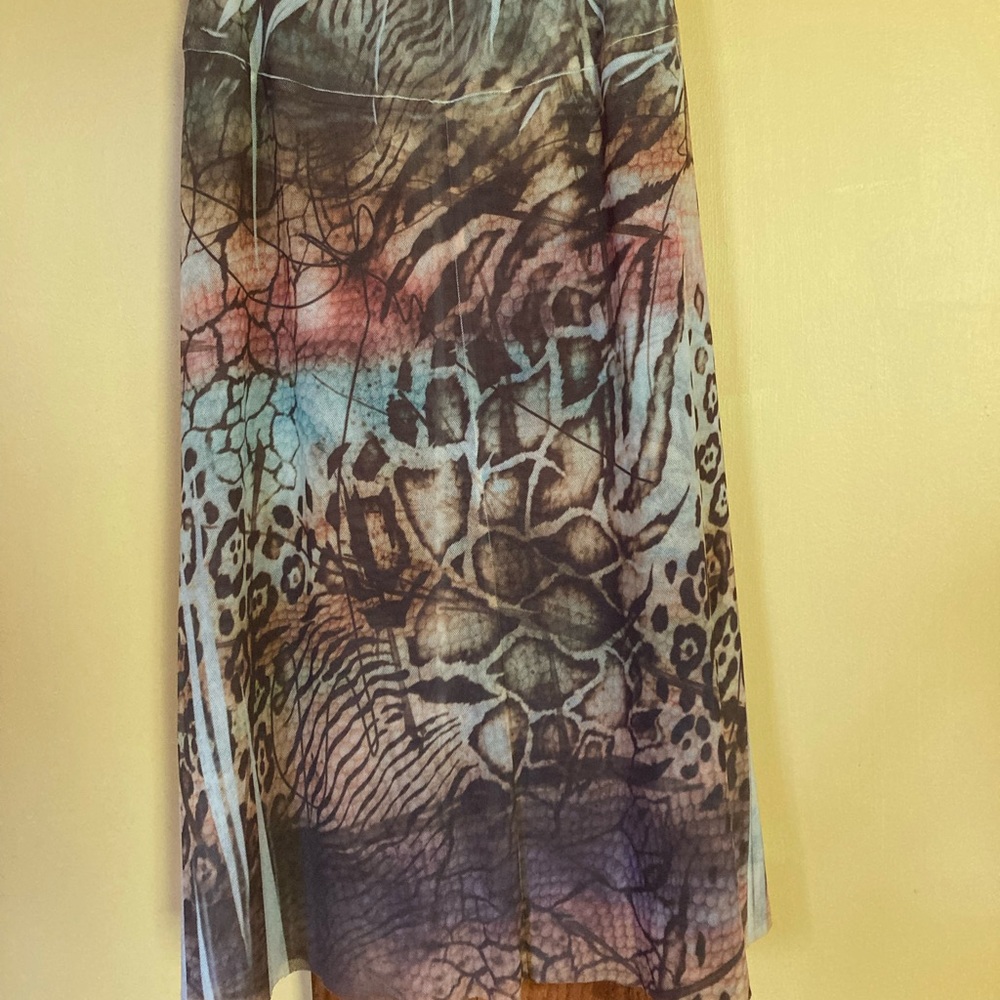 $5 w/ other item Shay California Reversible Skirt Sz S Brown Cream Peach Blue